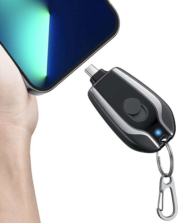 Emergency Keychain Charger, Mini Power Emergency Pod, Key Ring Cell Phone Charger, Ultra Compact External Fast Charging USB Type C Power Battery Pack Emergency Keychain Charger, Mini Power Emergency Pod, Key Ring Cell Phone Charger, Ultra Compact External Fast Charging USB Type C Power Battery Pack